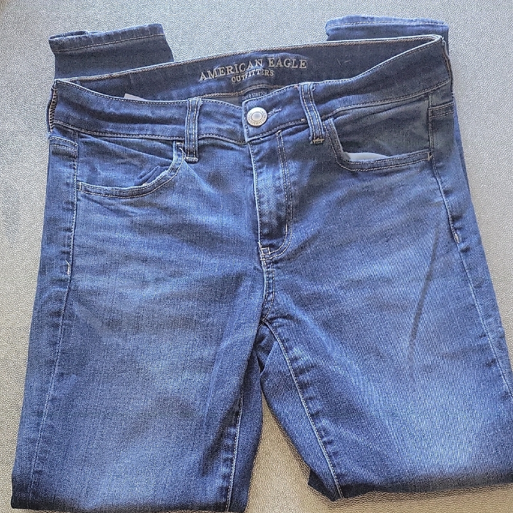 American Eagle Outfitters Women’s Dark Blue Skinny Jeans Size 4